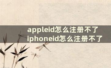 appleid怎么注册不了 iphoneid怎么注册不了